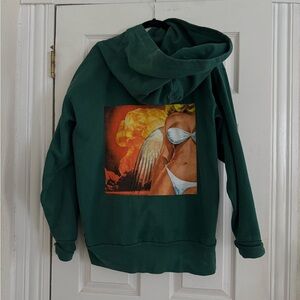 Boys Lie Green Hoodie with Graphic Print